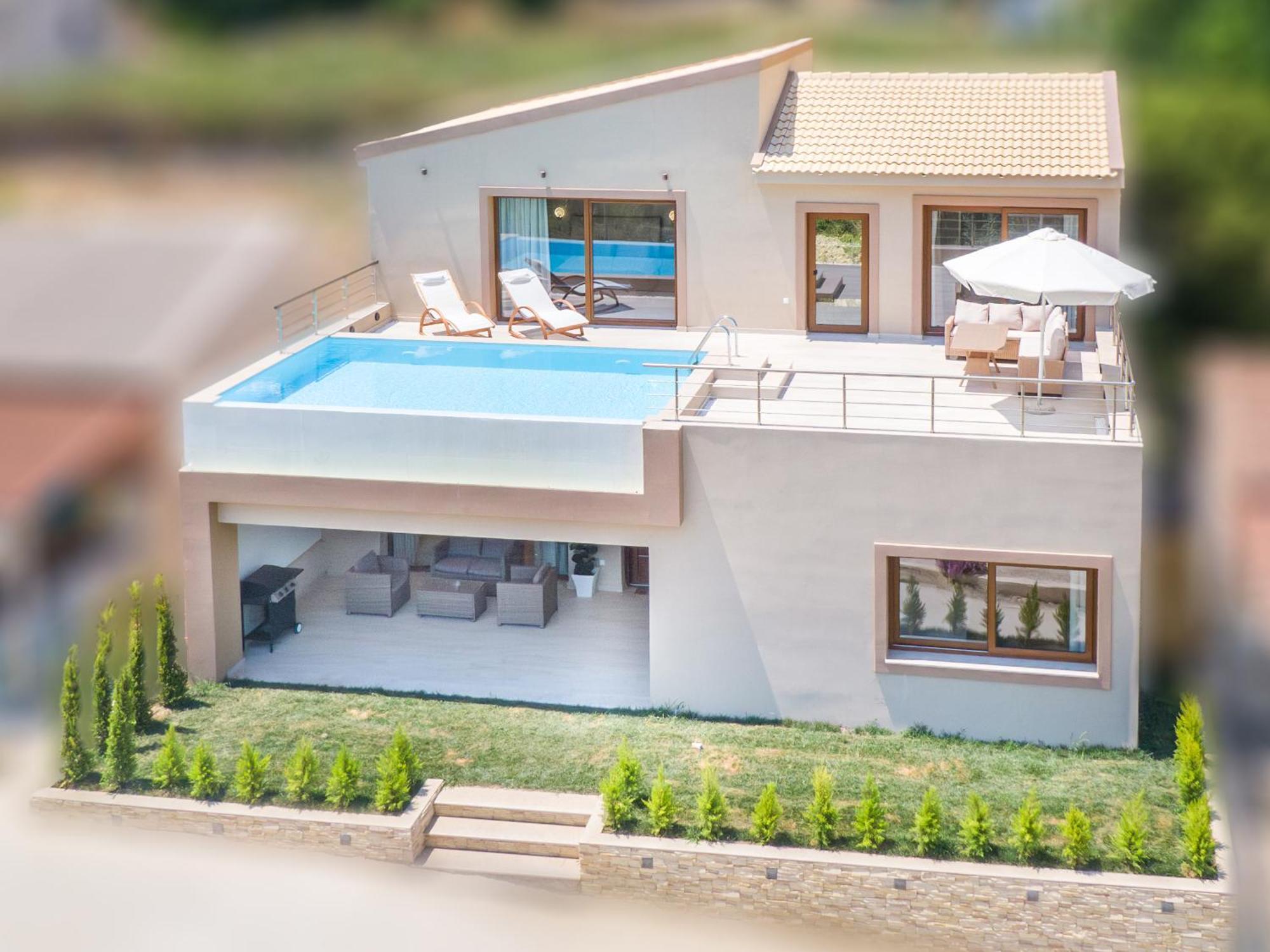 Villa Vasillis-Heated Swimming Pool With Infinity View Vitaládes Extérieur photo